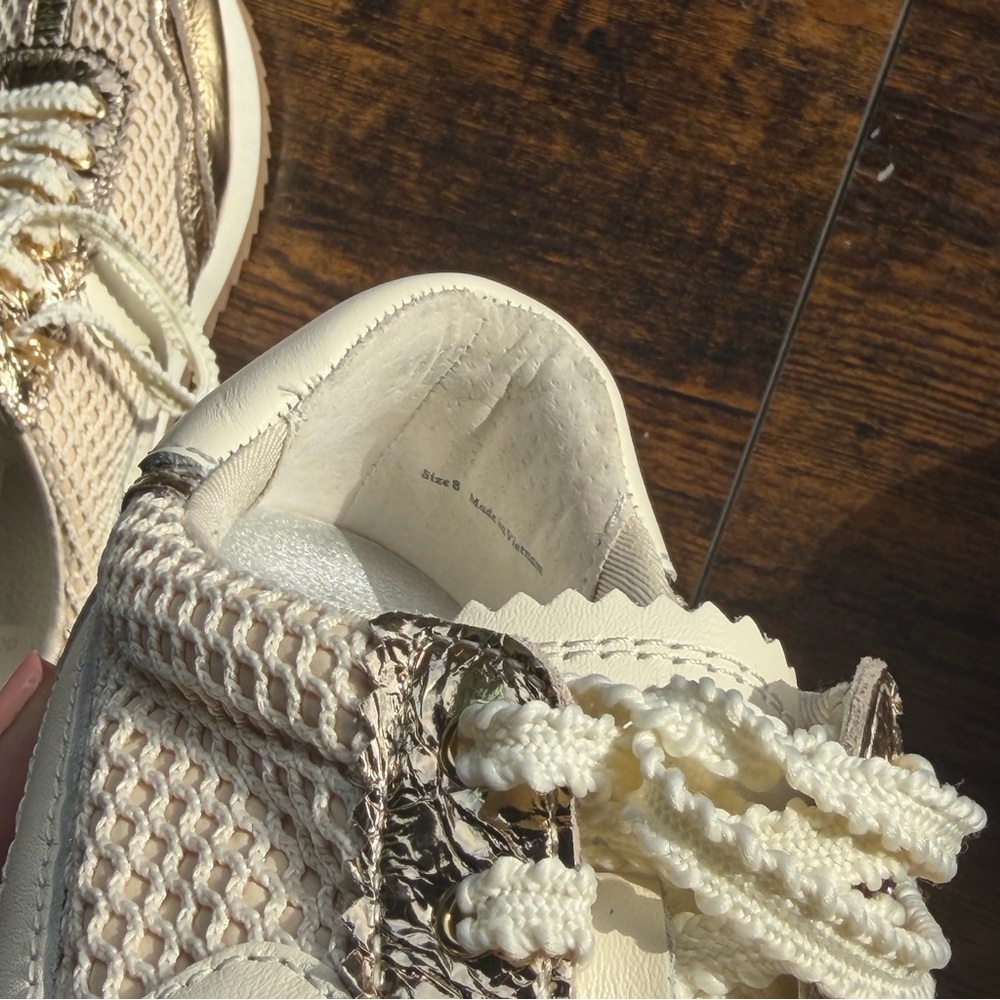 Dolce Vita Gold Woven Sneakers - Picture 7 of 7